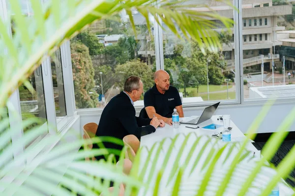 Two people having a meeting